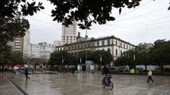 Vista de la plaza de Pontevedra, en la tarde de este viernes 