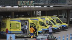 Imagen de ambulancias en el Cl�nico de Santiago