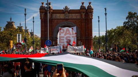 Manifestacin en apoyo a Gaza en Barcelona