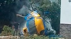 Estado del helic�ptero tras el impacto