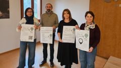 Maribel Poisa, Alberto Conde, Cristina Cid e Mar�a L�pez, na presentaci�n da programaci�n do d�a de Rosal�a.