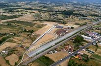 Vista a�rea de la explanada ferroviaria y los terrenos destinados a la plataforma log�stica de Monforte