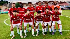 El once inicial del Bergan ante el Marino de Luanco en el Municipal de Miramar