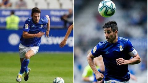 Borja S�nchez y Sa�l Berj�n en un encuentro con el Real Oviedo