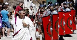 Un aspecto da primeira festa romana organizada en Montefurado por Caetra Lucensium.