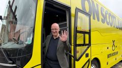El ministro principal de Escocia y l�der del Partido Nacional Escoc�s (SNP), John Swinney, durante un acto de campa�a en Glasgow antes de las elecciones auton�micas del 7 de mayo