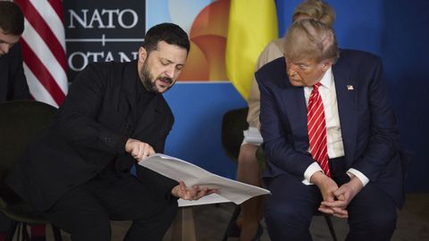 Zelenski y Trump, en la reunión que celebraron en La Haya.