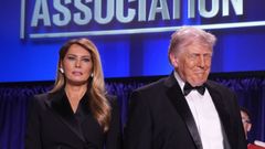 Melania y Donald Trump, durante la cena de corresponsales.
