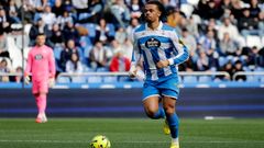 Lucas Noubi, durante el partido contra el Albacete en Riazor