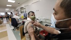 Espacio para la vacunaci�n habilitado en el hospital de Burela