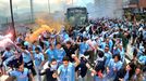 El recibimiento al Celta antes del partido ante el Rayo, en imgenes