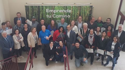 Camino de Santiago.Participantes en la la jornada sobre el Camino de Santiago en el concejo de Vald�s organizada por la C�mara de Comercio de Avil�s