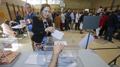 Pastor, en la votaci�n de las generales el pasado domingo 28 de abril, en Pontevedra