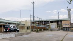 Vista del furgn de la Guardia Civil en el que Santos Cerdn ingresa en la crcel de Soto del Real.