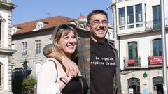 El cofundador de Podemos, Juan Carlos Monedero, y la secretaria general de Podemos Galicia, Carmen Santos