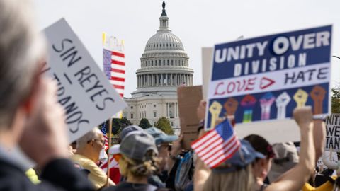 Protesta ante el Capitolio de Washington.