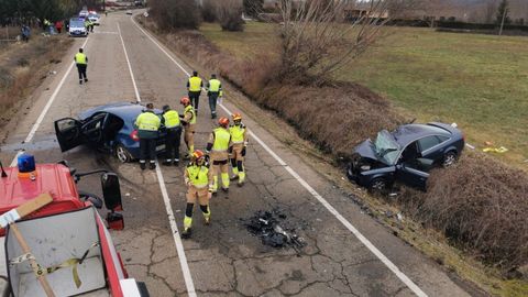 Accidente en la CL-623, en el kilmetro seis, en Len