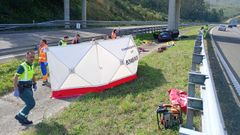 El accidente tuvo lugar en la autov�a A-8, en el t�rmino municipal de Ribadeo