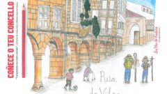 No� Teodoro P�as Martin�n, de ocho a�os, gan� el concurso de dibujo con una recreaci�n de las R�as que a�na la perfecci�n t�cnica con una visi�n del casco monumental como espacio de convivencia