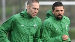 Nacho Novo, durante un entrenamiento con Nano