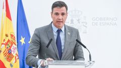 El presidente del Gobierno, Pedro S�nchez, interviene en la inauguraci�n del AVE Plasencia-Badajoz.