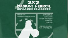 Cartel de presentaci�n del 3x3 del Basket Ferrol