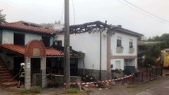 Incendio urbano en Villaviciosa