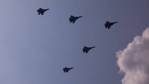 Desfile militar con motivo de la celebraci�n de la victoria de China contra Jap�n en 1945