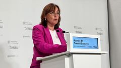 La consellera de Territorio, Vivienda y Transici�n Ecol�gica y portavoz de la Generalitat, S�lvia Paneque, durante la presentaci�n de la medida