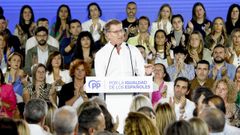 Feijoo, durante un acto del PP en Santiago.