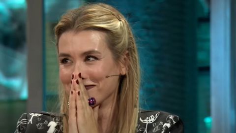 Captura de la reaccin de Eva Soriano a su respuesta en una de las clsicas preguntas de Broncano