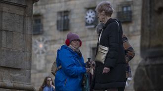 Imagen de fr�o que deja la jornada en Santiago.