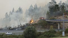 Incendio forestal en Barreiros
