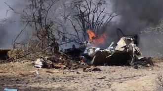 Restos de la avioneta accidentada