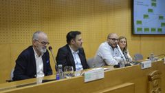 Jess Vzquez, Francisco Javier Rodrguez, Antn Fonseca y Elena Rivo durante la charla