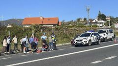 El accidente se produjo en la carretera N-550 en Caldas este domingo por la mañana