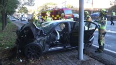Aparatoso accidente en Santiago