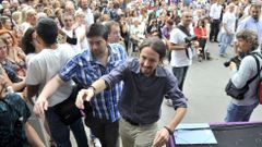 El l�der de Podemos, durante su visita a Ferrol en julio del 2015
