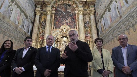 El delegado del Obispado, Javier Ferreiro, interviene en el acto de presentacin del final de las obras