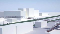 La pasarela sobre la estaci�n de Sarria ser� met�lica
