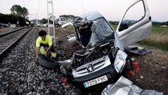 Una vecina de Monforte en un accidente en un paso a nivel