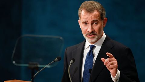 El rey Felipe pronuncia su discurso en la ceremonia de entrega de los Premios Princesa de Asturias 2019, 