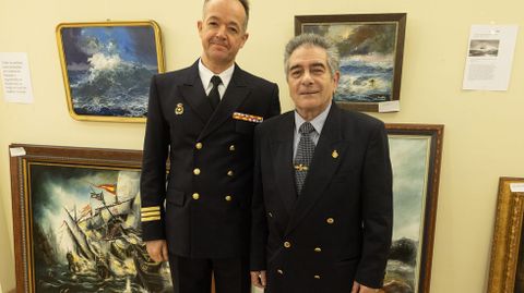 A la derecha, Jos� Manuel Pato, el d�a de inauguraci�n de la exposici�n 