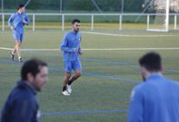 Tubo, ayer, en el que podr�a ser uno de sus �ltimos entrenamientos con el Pontevedra tras 6 a�os. 