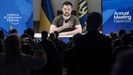 Zelenski, durante su intervenci�n este lunes en el Foro de Davos.