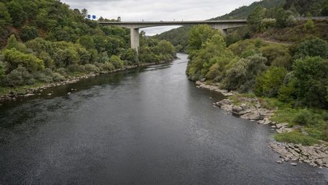 Curso del río Miño en Ourense, en el entorno de las termas de Outariz.