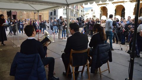 Actuaci�n del grupo de c�mara de la Banda infantil de la Escuela Municipal de M�sica de Oviedo
