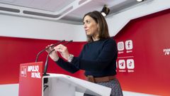 La portavoz del PSOE, Esther Pe�a, en su comparecencia para valorar las elecciones gallegas.