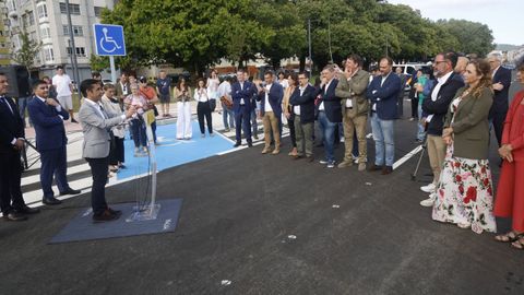 El alcalde, durante su intervencin en el acto inaugural del ltimo tramo de As Pas
