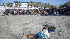Inmigrantes que entraron de forma ilegal en Ceuta.